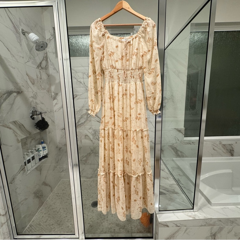 Baltic Born Eden Smocked Maxi Dress | Golden Print